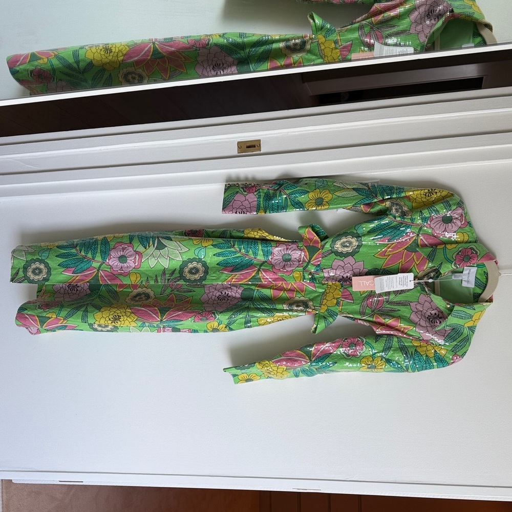 Alice McCall Green Floral sequin dress
